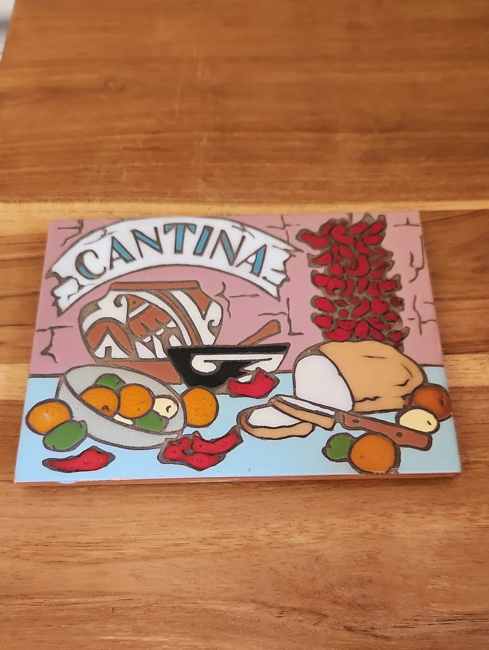 Cantina Decorative Ceramic Tile - Pastel Pink & Blue
